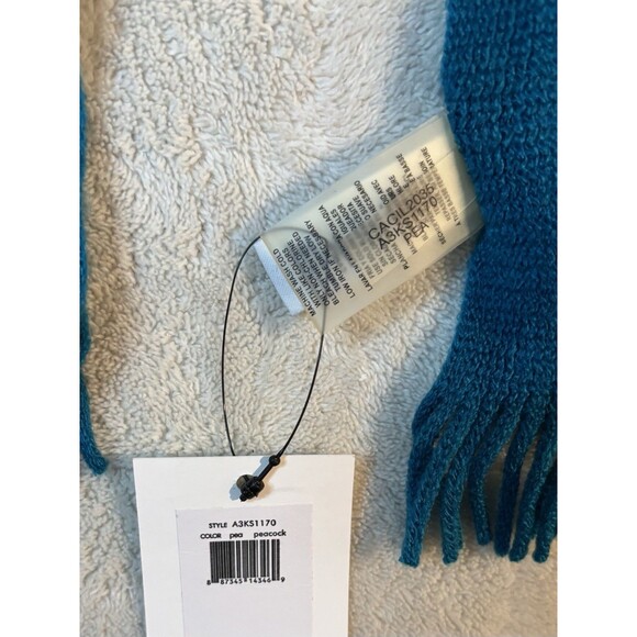 NWT Calvin Klein Teal Winter scarf Fringe Ends 72” - Picture 5 of 10